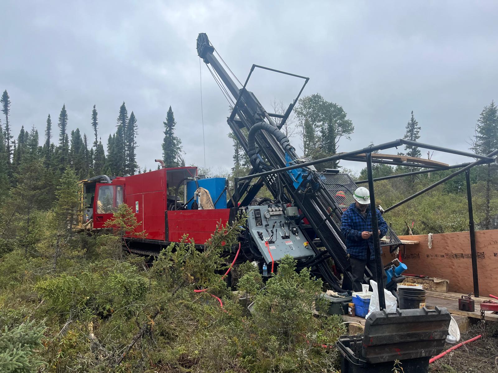 Figure 1 – Photo showing drill set-up on PDDH-25-001.